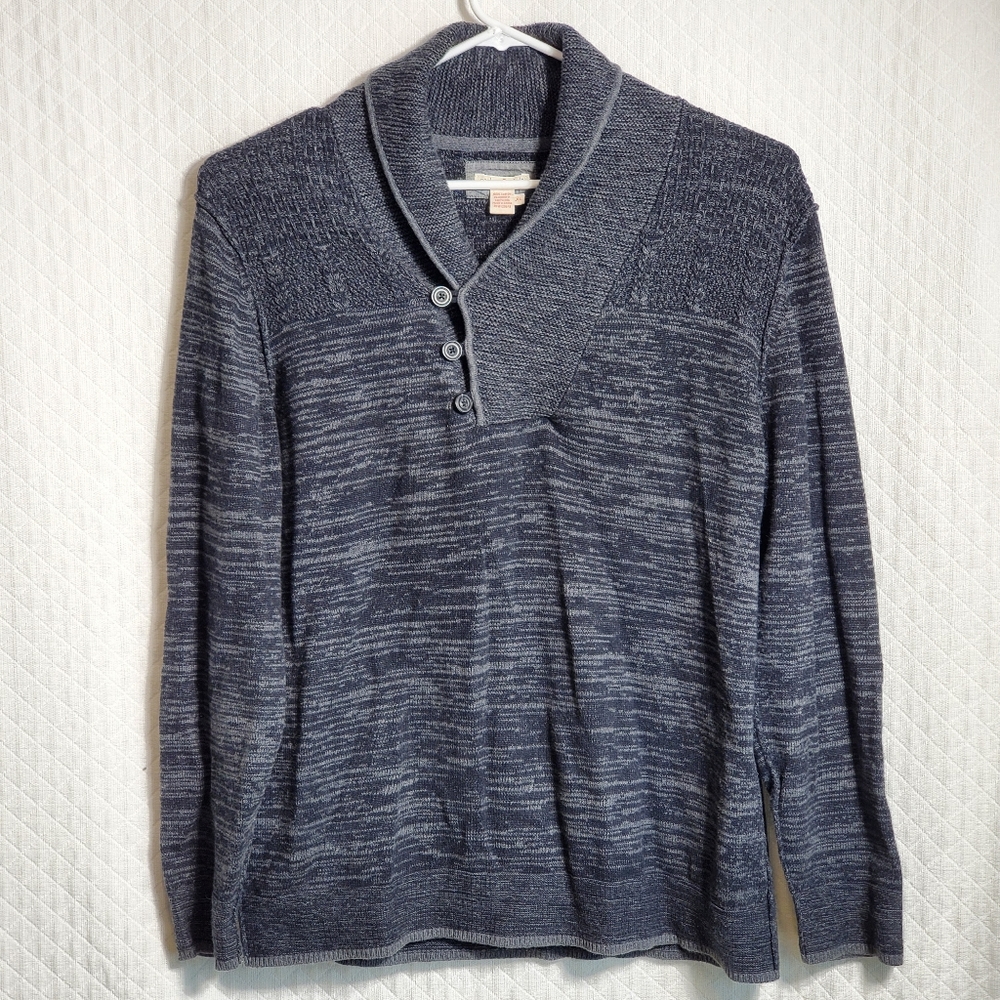 Carbon 2 Cobalt Offset Button Sweater Size Xl - image 1